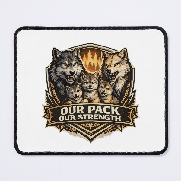 Item preview, Wolf Family Our Pack Our Strength Emblem designed and sold by CreativeMindsetLab.