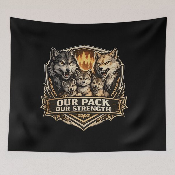 Item preview, Wolf Family Our Pack Our Strength Emblem designed and sold by CreativeMindsetLab.