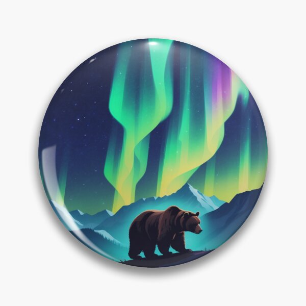 Artikelvorschau, Aurora Borealis Bär – Nordlichter-Tierkunst entworfen und verkauft von NeuralAuraArts.