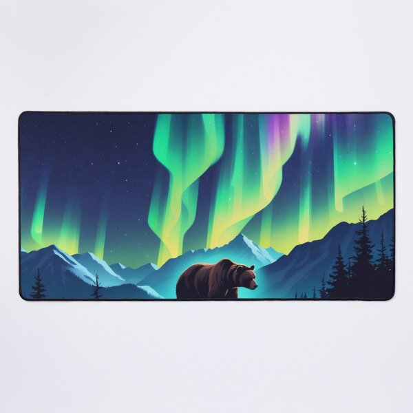 Item preview, Aurora Borealis Bear - Northern Lights Wildlife Art designed and sold by NeuralAuraArts.