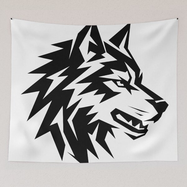 Item preview, Angular Geometric Wolf Head designed and sold by matybrak.