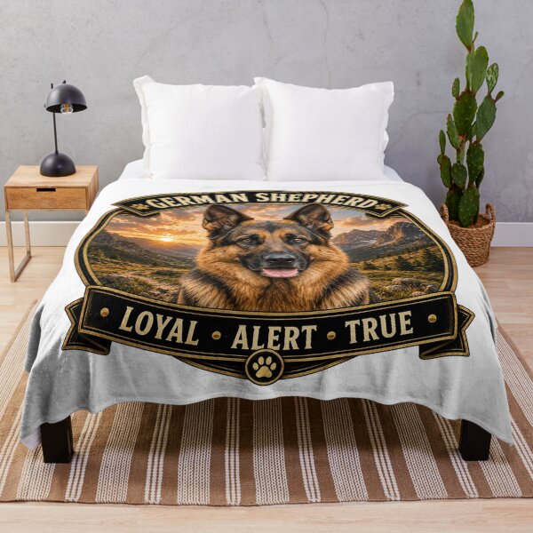 Item preview, German Shepherd Dog - Loyal, Alert, True - Vintage Dog Badge designed and sold by TheCanineCanvas.