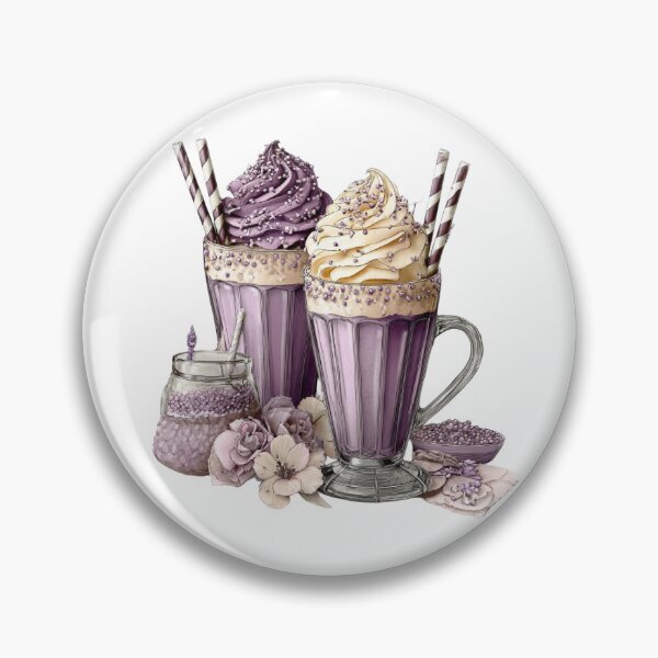 Item preview, Lavender Milkshake Aesthetic – Pastel Purple Dessert Illustration designed and sold by Zebaiche.