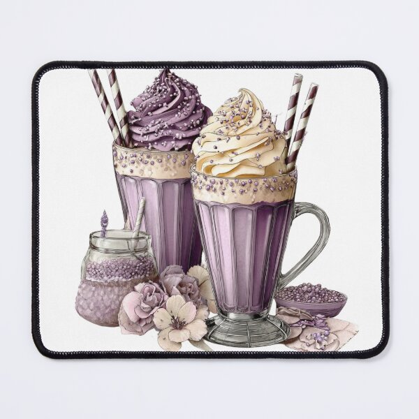 Item preview, Lavender Milkshake Aesthetic – Pastel Purple Dessert Illustration designed and sold by Zebaiche.