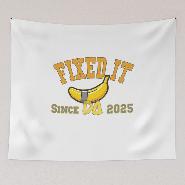 Item preview, Fixed It Funny Banana Duct Tape Vintage Varsity Mascot Athletic College Humor Streetwear Graphic designed and sold by DesignArtist.ia.