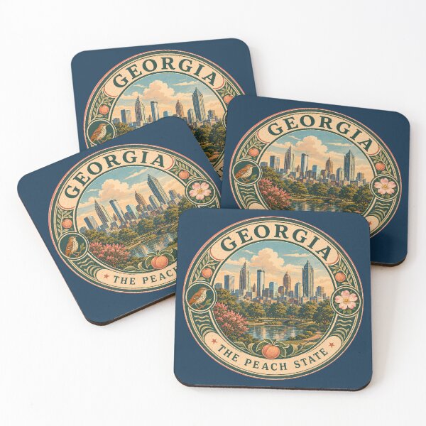 Item preview, Georgia Landscape Illustration Travel Art Badge designed and sold by KrisSidDesigns.