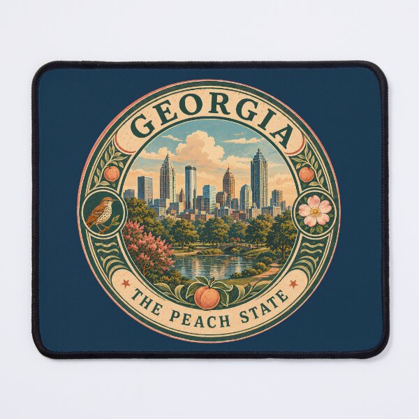 Item preview, Georgia Landscape Illustration Travel Art Badge designed and sold by KrisSidDesigns.