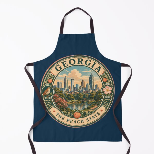 Item preview, Georgia Landscape Illustration Travel Art Badge designed and sold by KrisSidDesigns.