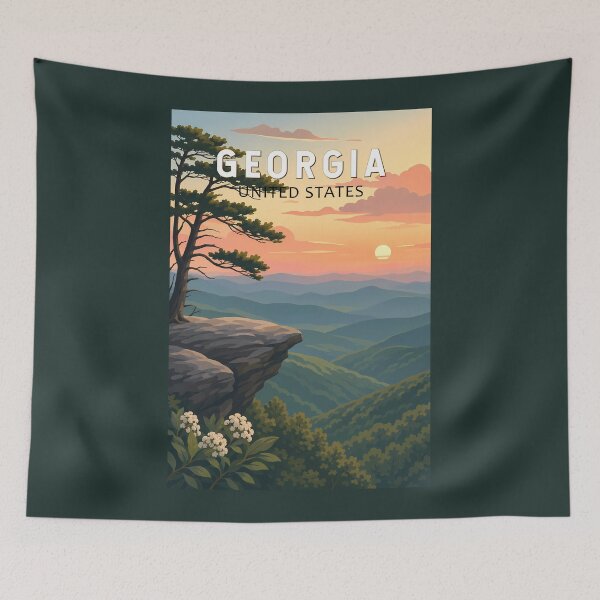 Item preview, Georgia Illustration Travel Art Vintage designed and sold by KrisSidDesigns.