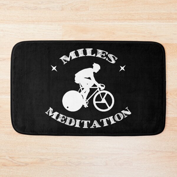 Item preview, Miles meditation, Gift for cyclistst, White print designed and sold by Bike-Like-Art.