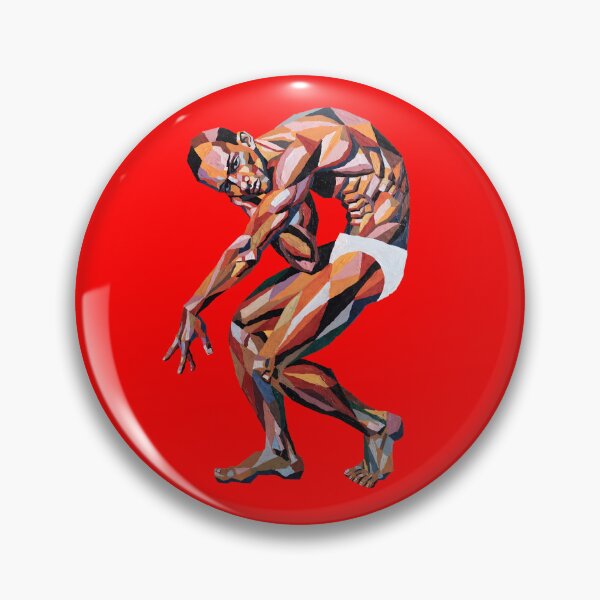 Item preview, Geometric Male Figure Study - Colorful Faceted Contortionist Art designed and sold by gayishdesign.