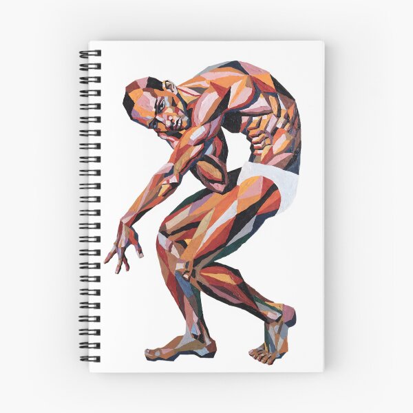 Item preview, Geometric Male Figure Study - Colorful Faceted Contortionist Art designed and sold by gayishdesign.