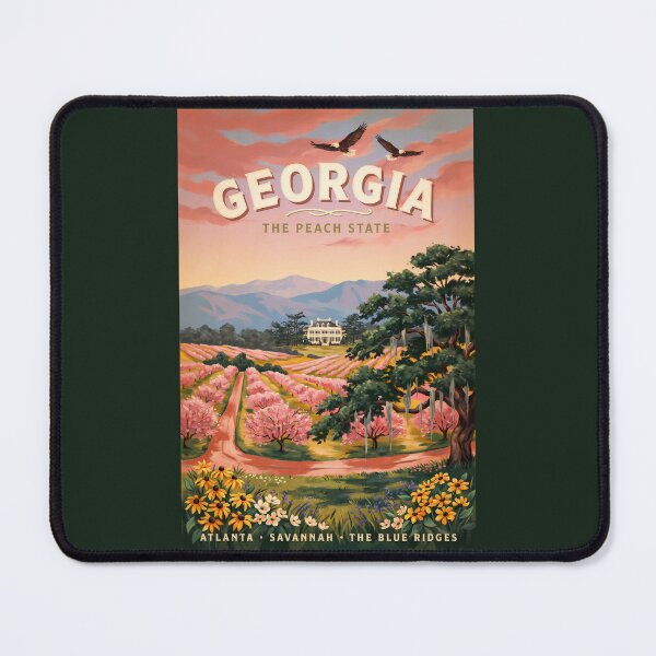 Item preview, Georgia Country Illustration Travel Art Vintage designed and sold by KrisSidDesigns.