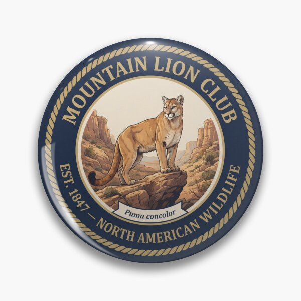 Item preview, Mountain Lion Club Vintage Badge North American Wildlife designed and sold by CalmCapy Co.