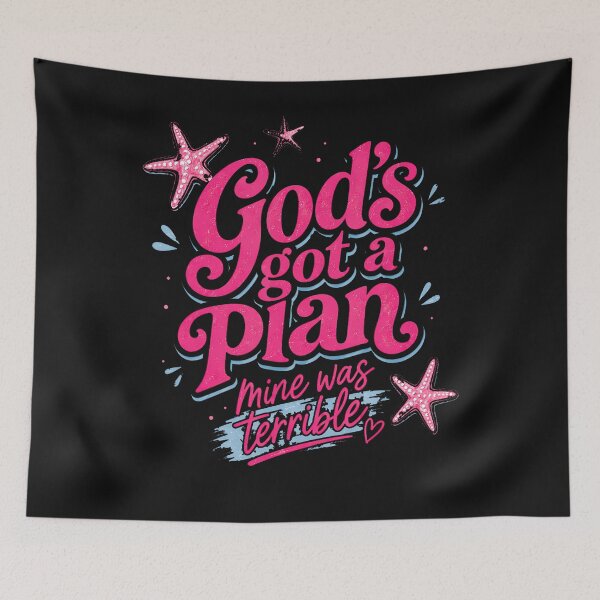 Item preview, God's Got A Plan Mine Was Terrible Funny Christian Striped designed and sold by ClaudetteMillie.