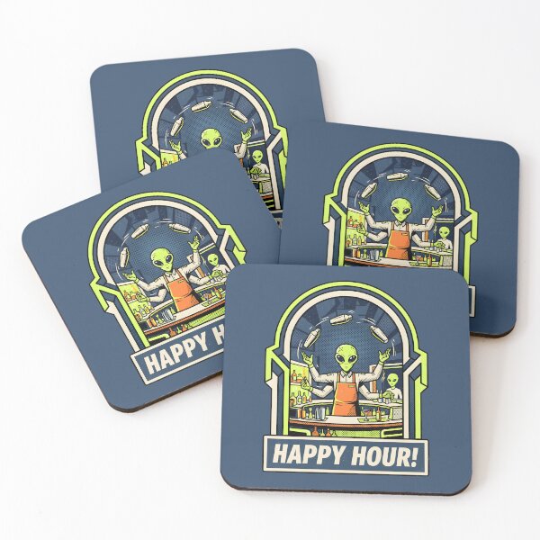 Item preview, Happy Hour Alien Bartender Retro Neon Cocktail Graphic designed and sold by DuckOddity.