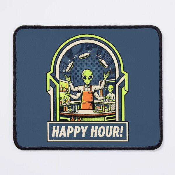 Item preview, Happy Hour Alien Bartender Retro Neon Cocktail Graphic designed and sold by DuckOddity.