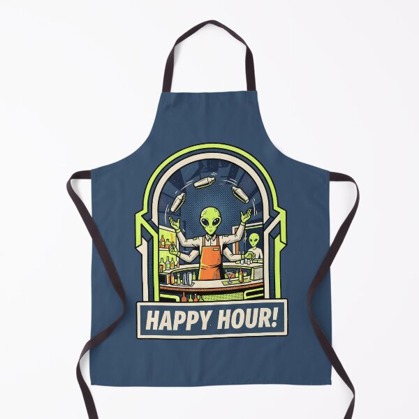 Item preview, Happy Hour Alien Bartender Retro Neon Cocktail Graphic designed and sold by DuckOddity.