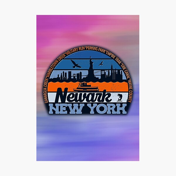 Item preview, Newark New York Sunset Retro Vintage Local Pride Logo designed and sold by CRHPOD20.