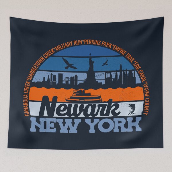 Item preview, Newark New York Sunset Retro Vintage Local Pride Logo designed and sold by CRHPOD20.