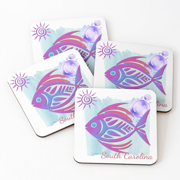 Item preview, South Carolina Tropical Fish Watercolor Beach Design designed and sold by DonnaRaine.