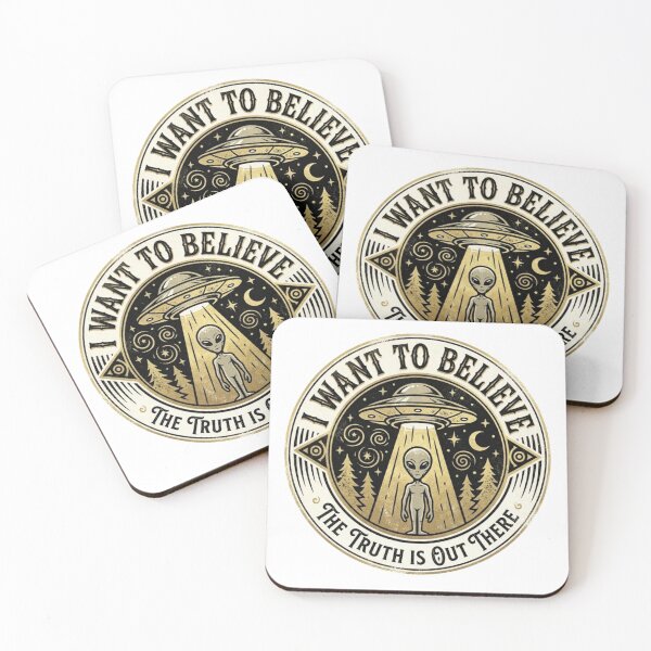 Item preview, Jasne — dla grafiki Alien + UFO z napisem „I WANT TO BELIEVE / THE TRUTH IS OUT THERE” designed and sold by Evv_u.