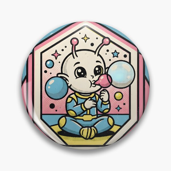 Item preview, Forever Young Cute Alien Child Blowing Bubbles Retro Graphic designed and sold by DuckOddity.