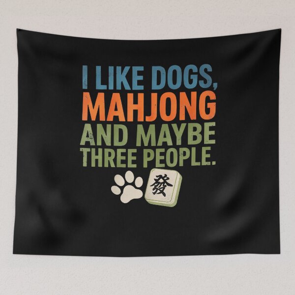 Item preview, I Like Dogs Mahjong And Maybe Three People Vintage Mah Jong designed and sold by ClaudetteMillie.