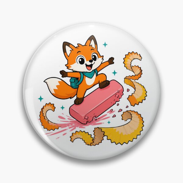 Item preview, Kawaii Fox Skateboarding Eraser Back To School designed and sold by chattsuede.