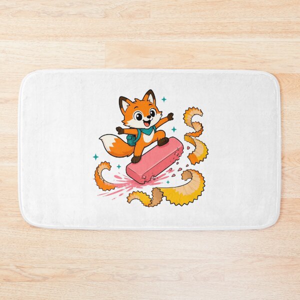 Item preview, Kawaii Fox Skateboarding Eraser Back To School designed and sold by chattsuede.