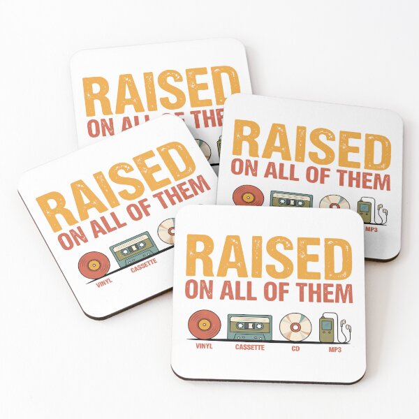 Item preview, Raised On All Of Them Vintage Music Shirt | Retro Vinyl Cassette CD Graphic Tee designed and sold by NettyDesign.