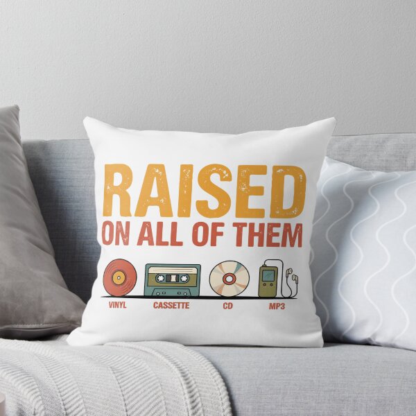 Item preview, Raised On All Of Them Vintage Music Shirt | Retro Vinyl Cassette CD Graphic Tee designed and sold by NettyDesign.