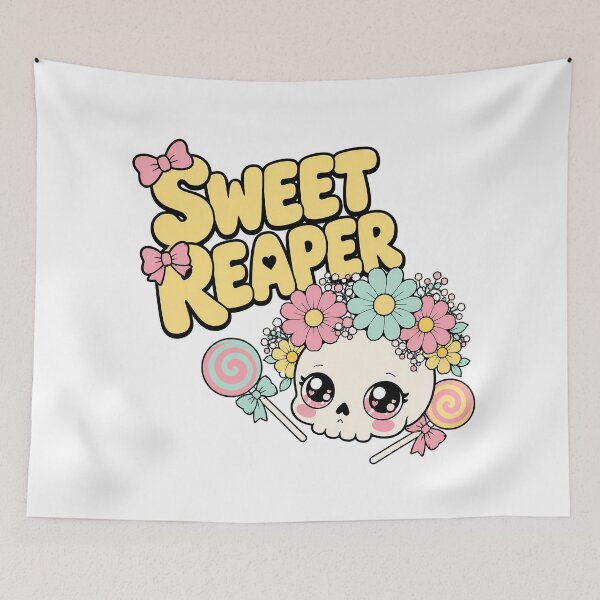 Item preview, Sweet Reaper Kawaii Skull Pastel Goth Aesthetic designed and sold by chattsuede.