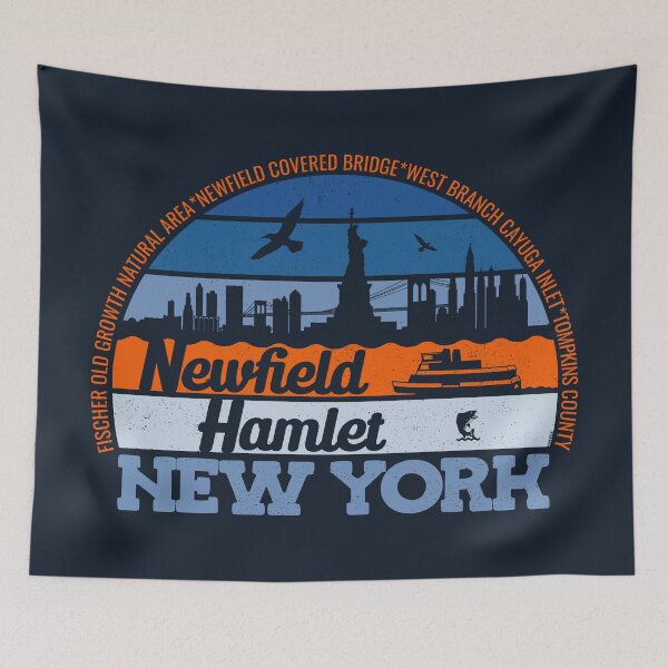 Item preview, Newfield Hamlet New York Sunset Retro Vintage Local Pride Logo designed and sold by CRHPOD20.