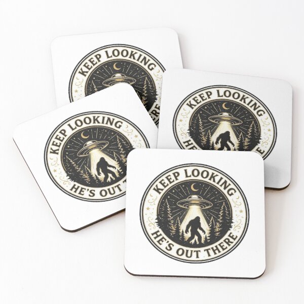 Item preview, Keep Looking He’s Out There – Bigfoot UFO Vintage Emblem designed and sold by Evv_u.