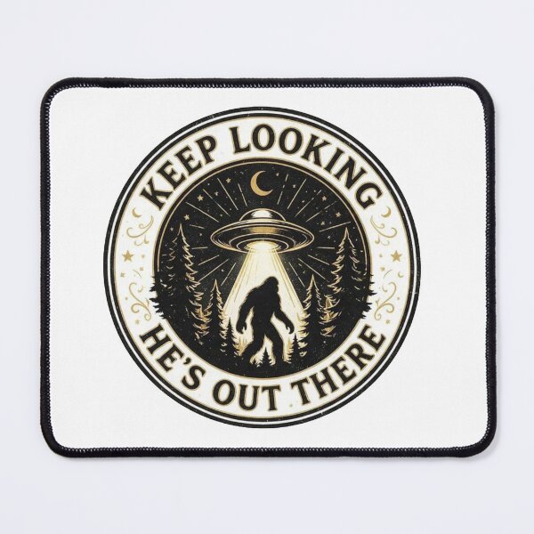 Item preview, Keep Looking He’s Out There – Bigfoot UFO Vintage Emblem designed and sold by Evv_u.