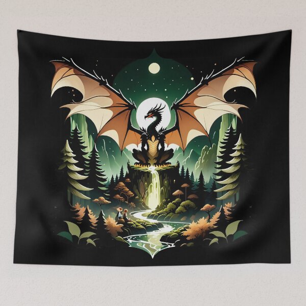 Item preview, Dragon on the waterfall designed and sold by tarkone.