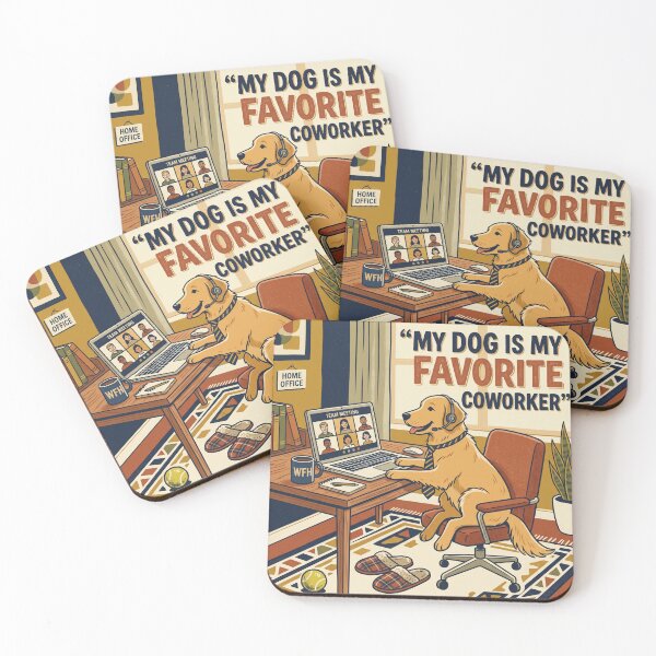 Item preview, My Dog Is My Favorite Coworker Shirt – Funny WFH Dog Mid-Century Tee designed and sold by DmaarGroup.