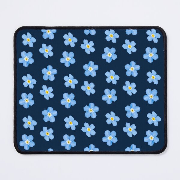 Item preview, Delicate Baby Blue Forget Me Not Pattern Dark Blue Background designed and sold by ImagesByAmelia.