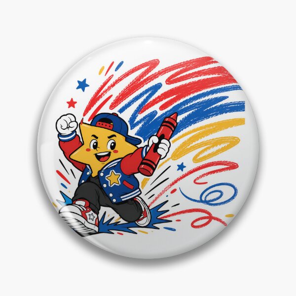Item preview, Back To School Crayon Star Running Mascot Kids designed and sold by chattsuede.