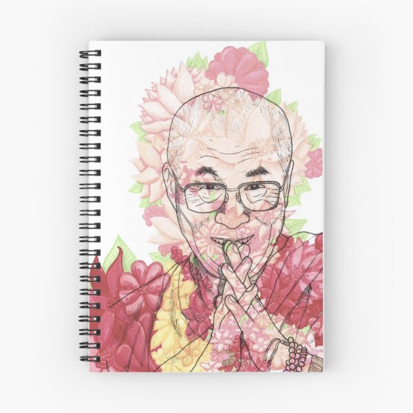 Item preview, HH Dalai Lama Florals Dimmed Colors Hand Drawn designed and sold by BOKEbyTC.