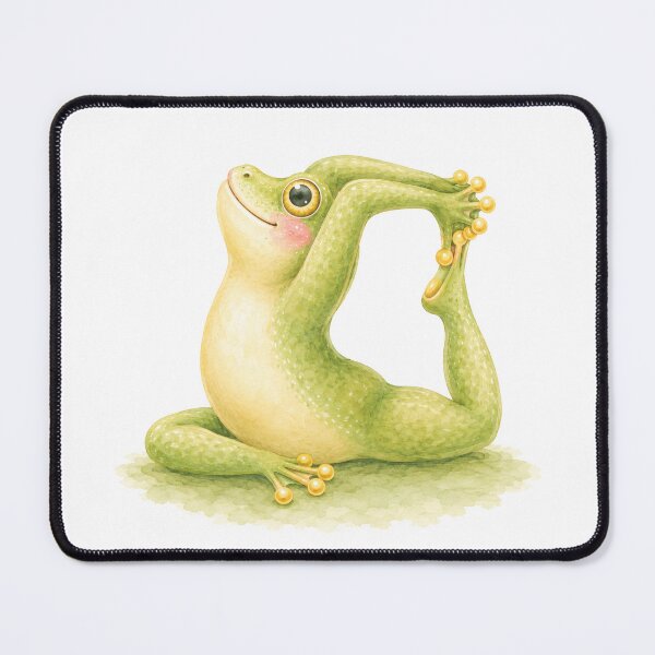 Item preview, King Pigeon Tree Frog Yoga Watercolor Print designed and sold by YogiAnimalArt.