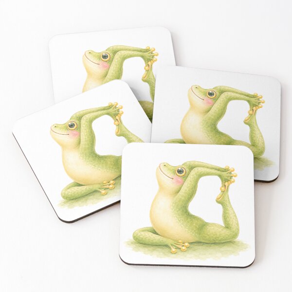 Item preview, King Pigeon Tree Frog Yoga Watercolor Print designed and sold by YogiAnimalArt.