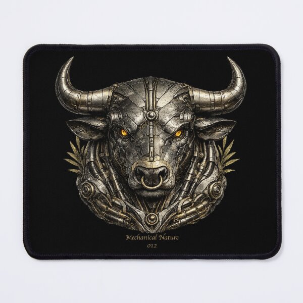Item preview, Mechanical Nature 012 – Cybernetic Bull | Biomechanical Bull | Futuristic Mechanical Strength Art designed and sold by getpressedshirt.