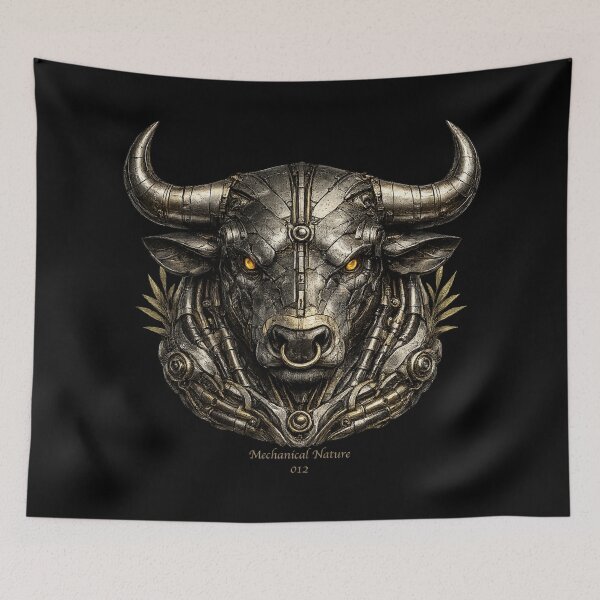 Item preview, Mechanical Nature 012 – Cybernetic Bull | Biomechanical Bull | Futuristic Mechanical Strength Art designed and sold by getpressedshirt.