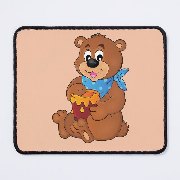 Item preview, Cute Cartoon Bear with Honey and Blue Bandana designed and sold by SolutionsArt.