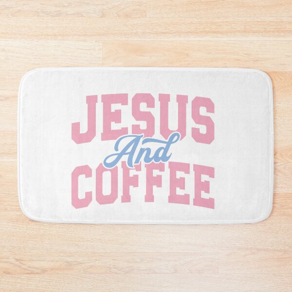 Item preview, Cute Jesus and Coffee Pastel Faith Varsity Font designed and sold by Krasnovaovaova.
