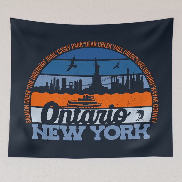Item preview, Ontario New York Sunset Retro Vintage Local Pride Logo designed and sold by CRHPOD20.