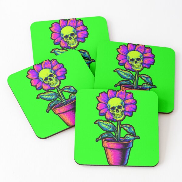 Item preview, Psychedelic Skull Flower Tee designed and sold by DredMuunStudios.