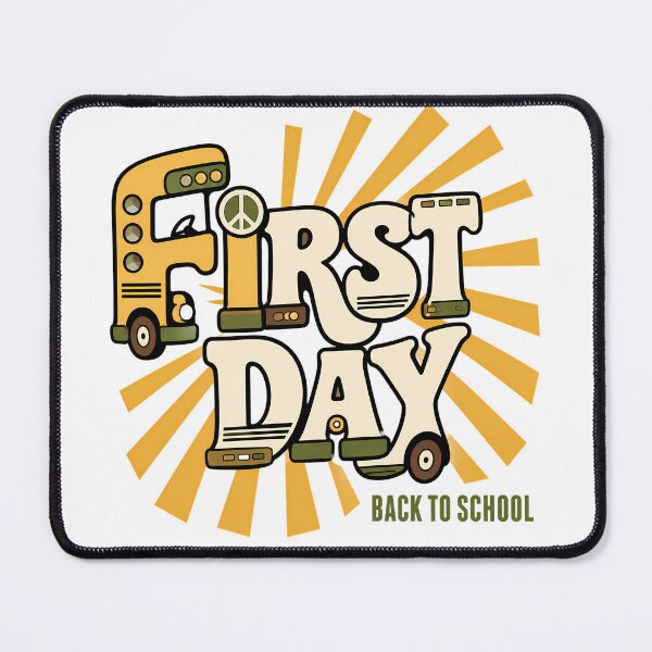 Item preview, First Day Back to School Groovy Peace Sign Bus designed and sold by chattsuede.